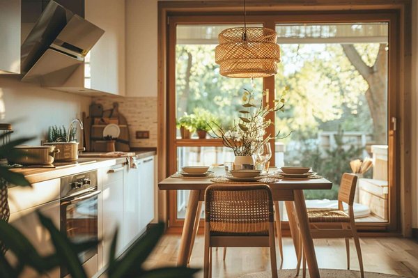 Come creare un angolo pranzo accogliente in una cucina aperta sul soggiorno?